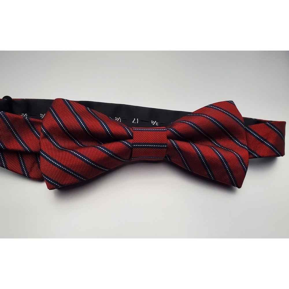 Wembley Polyester Bow Tie Red Blue‎ White Checked 2" Wide Pre Tied